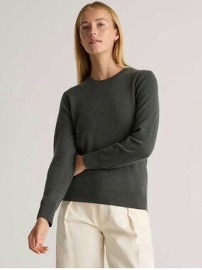 Quince Dark Olive Crewneck Sweater